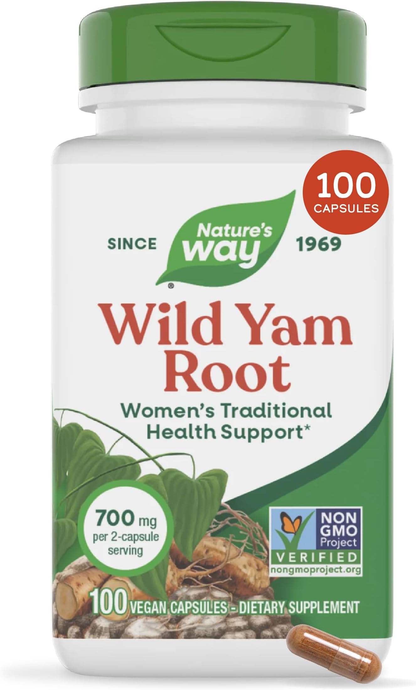 Nature's Way Wild Yam Root, Traditional Women's Health Support*, 100 ct