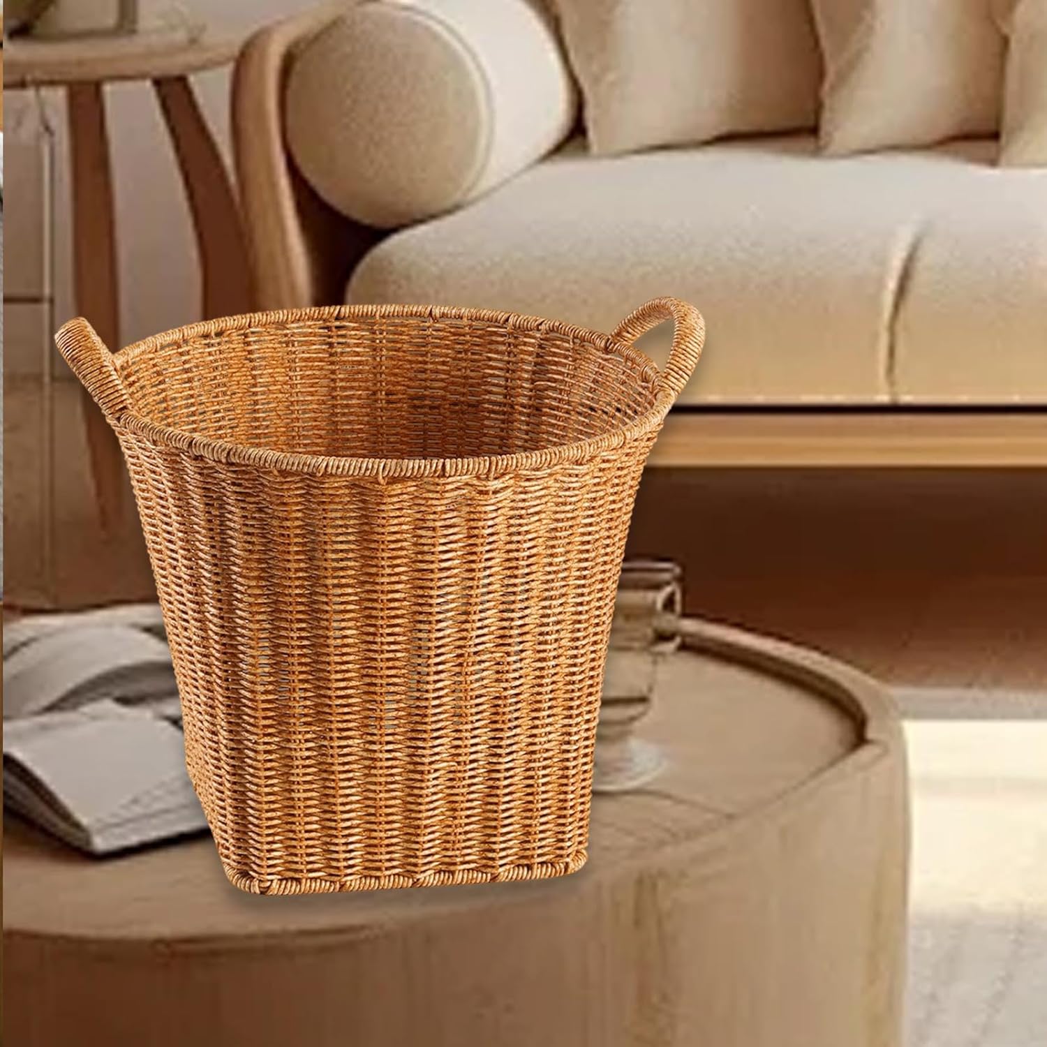 デスクトップストレージバスケットストレージオーガナイザー スタイリッシュ 多目的 ハンドル付き ホームストレージ フラワーバスケット