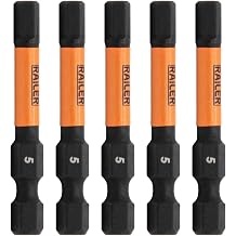Hex 5mm Impact Driver Bit - Railer Allen Wrench Drill Hex Bits. 1/4 Quick Release S2 Steel 2 inch 5mm Hex Bits. 5 Pack