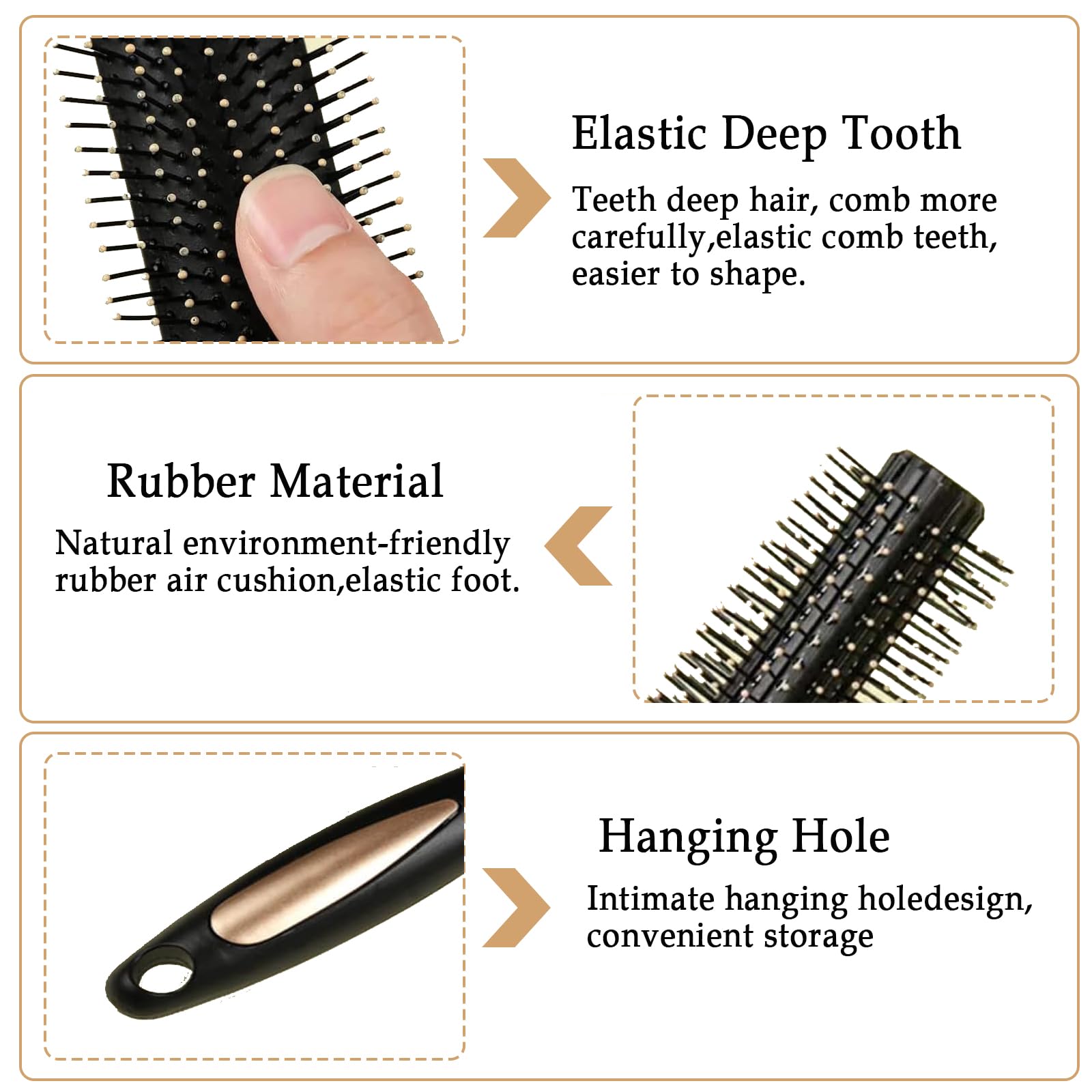 NVTEGR Round Hair Brush for Styling Creating and Smoothing Curly or Wavy Hair with Dryer and Appliances, Black - Image 3