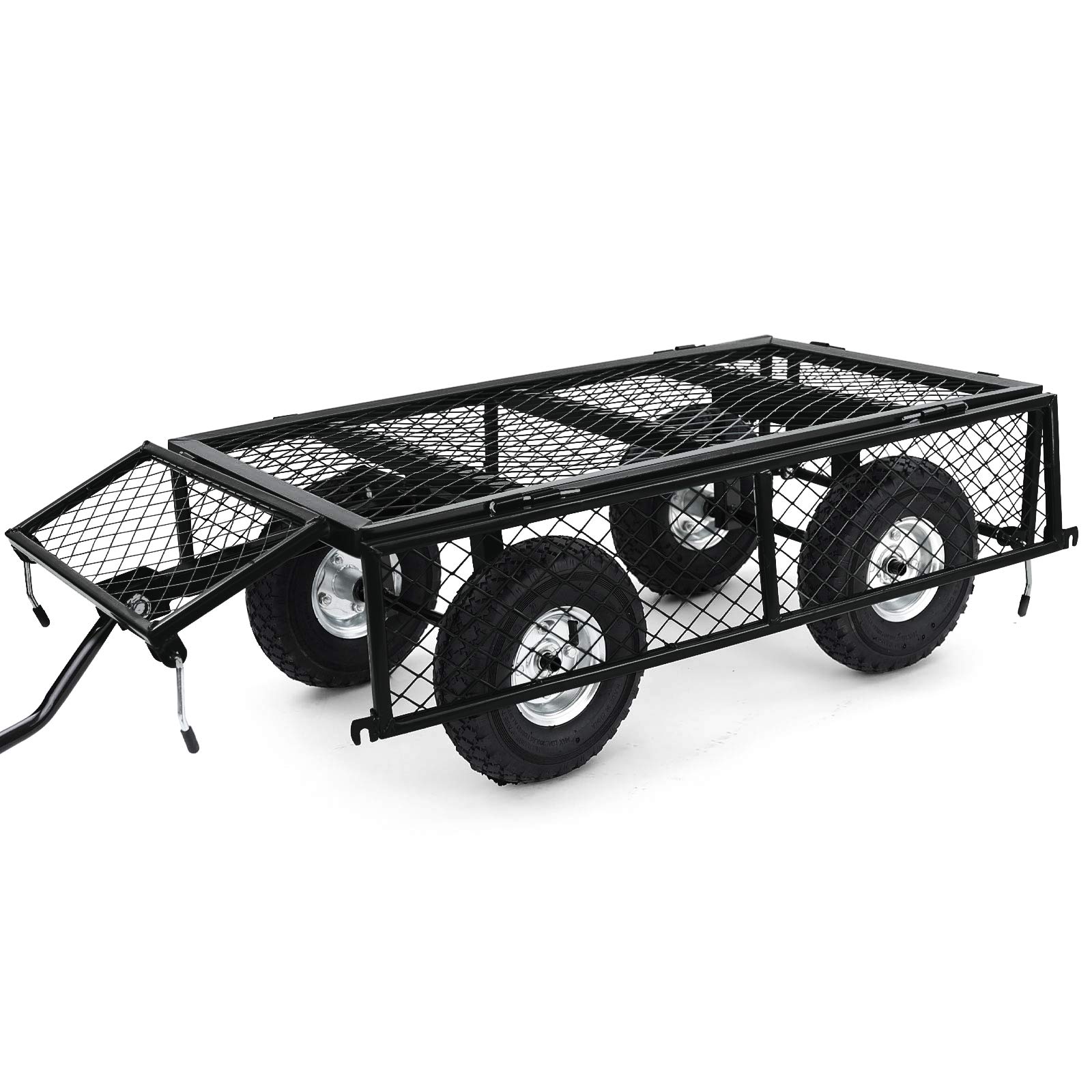 Transport Gitterwagen Handwagen Bollerwagen Seiten klappbar bis 250kg Schwarz
