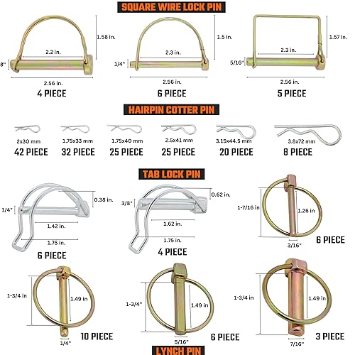 Vista 8 de Neiko 50457A - Kit surtido de pasadores de chaveta, 150 clips de acero chapado en zinc, pequeños pasadores de chaveta para uso en sistema de bloqueo