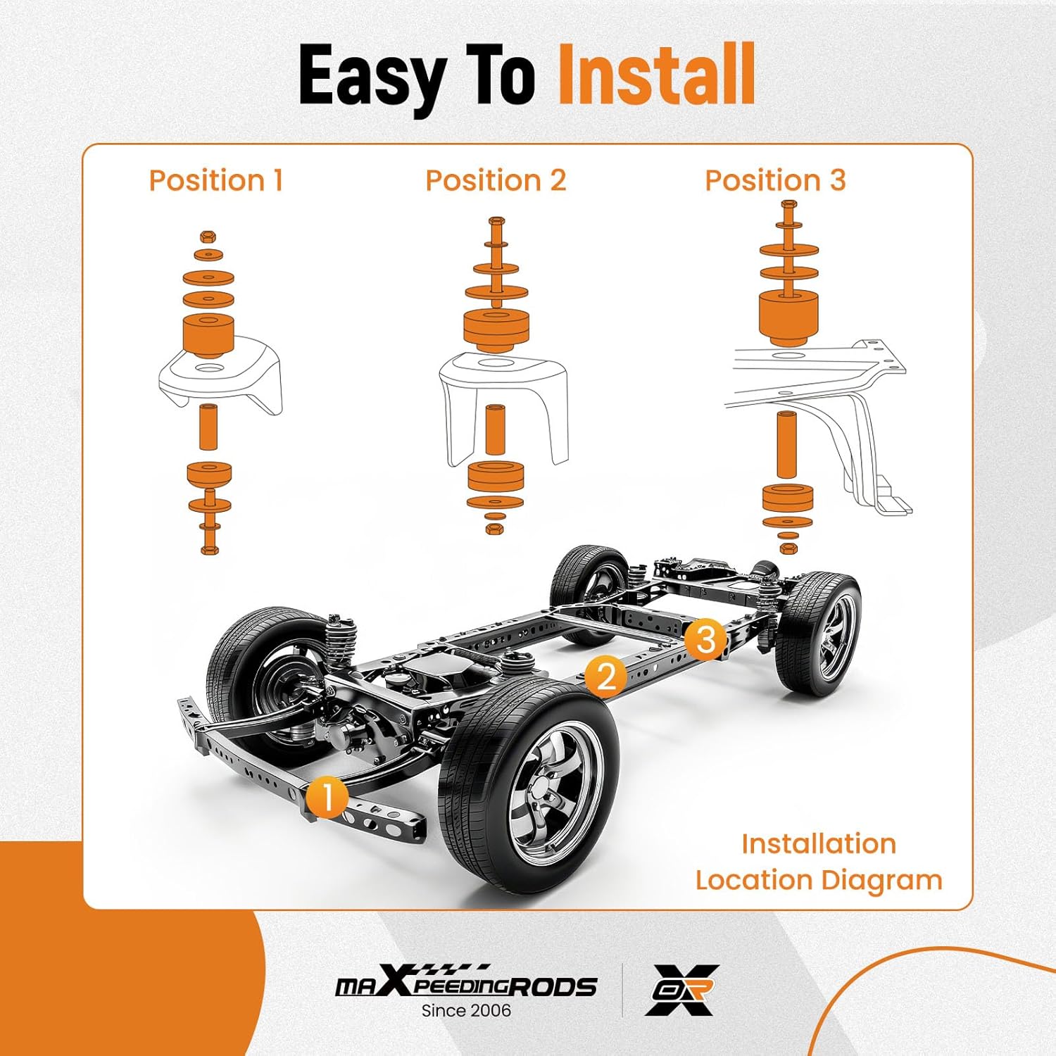 maXpeedingrods Body Mount Bushing Kit Compatible with 1980-1998 Ford F150 F250 F350 2WD 4WD Polyurethane Includes Cab Mounts Steel Sleeves and Installation Hardware