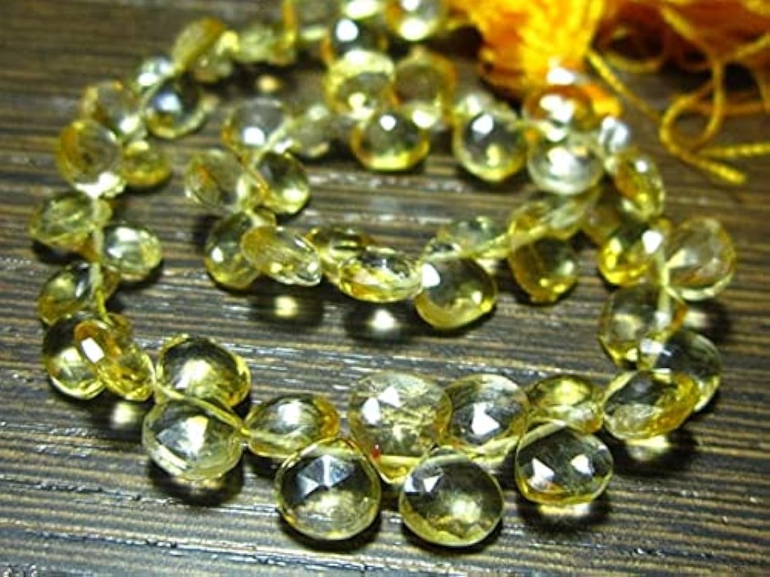 Citrine briolettes en cœur pour créer vos bijoux bohèmes de l'été