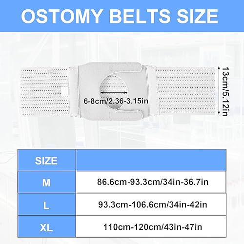 Miniatura 2 de Cinturón de soporte de ostomía, cinturón de soporte ajustable para estomía, cinturón de hernia para ostomía médica, cinturón universal de ostomía
