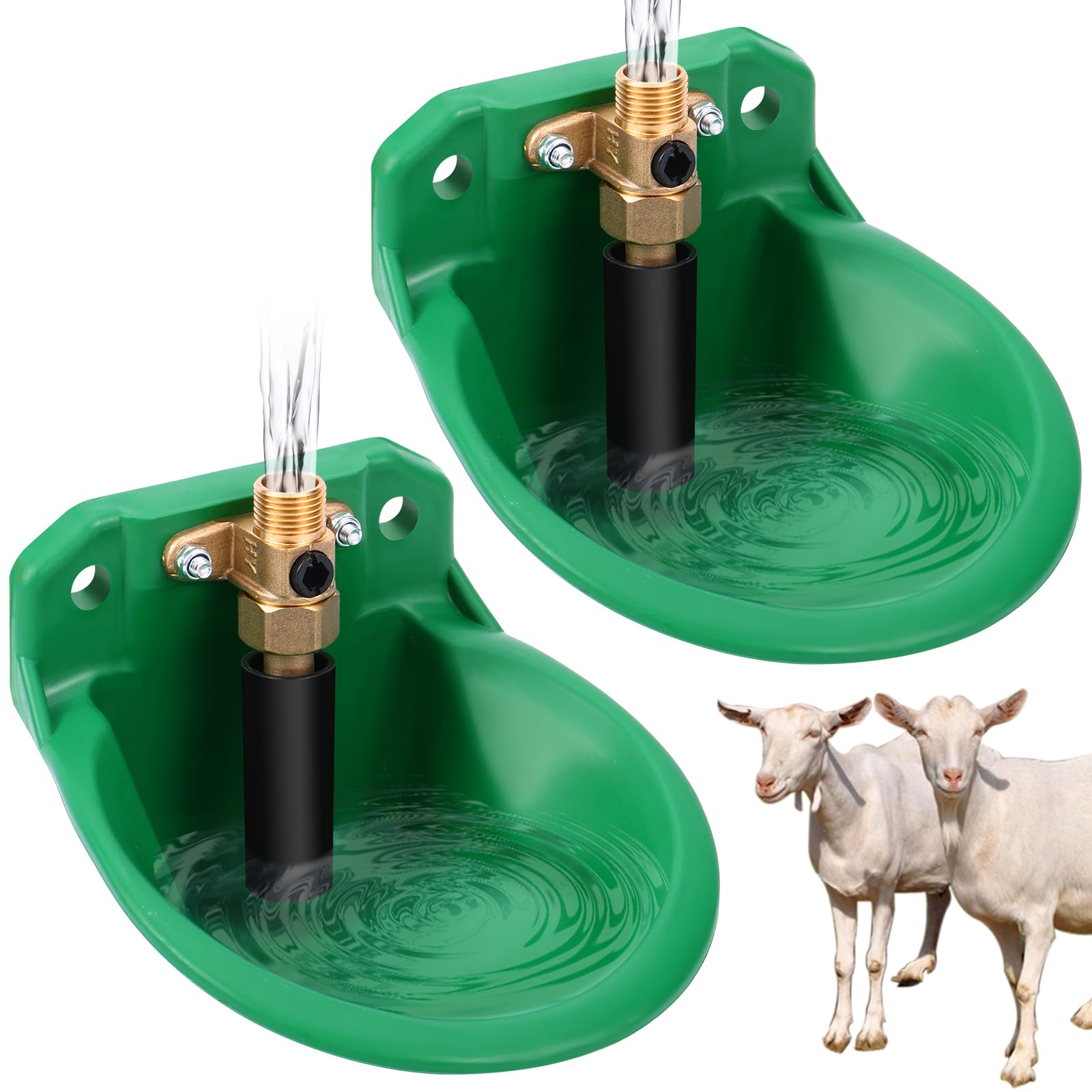 2 Piezas Bebederos Automáticos Para Ovejas, Ganaderos Con Orificios De Drenaje, Suministro Automático De Agua Para Caballos, Ganado, Ovejas, Cerdos Y Perros, Pastos, Verde