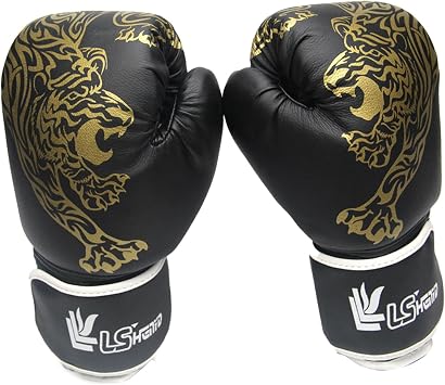Boxing Training Gloves Breathable PU Leather, Lightweight Opening Design