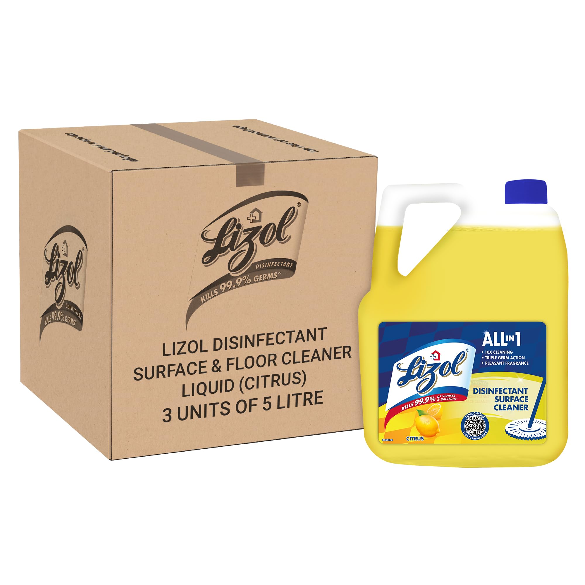 Lizol Disinfectant Floor Cleaner (Citrus) - 5 L (Pack of 3) | Professional Lizol Floor Cleaners Liquids (B09JB1V6J7) Amazon Price History, Amazon Price Tracker