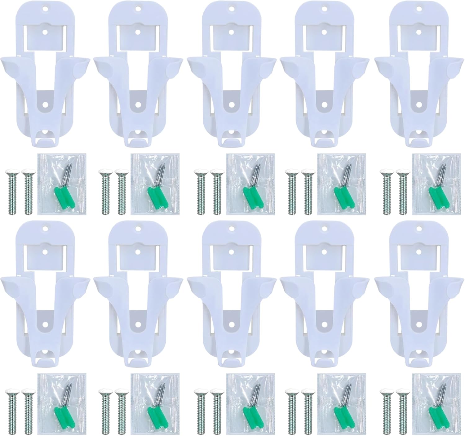 Replacement Wall Mount Bracket / Holder for Hunter 99122, 99123, RAN003, K047402 Remote Control Transmitters - with Extra Long Wall Plate Screws (10-Pack)