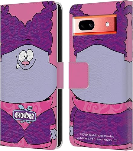 Head Case Designs Officially Licensed Chowder Animated Series Full Face Graphics Leather Book Wallet Case Cover Compatible with Google Pixel 7a