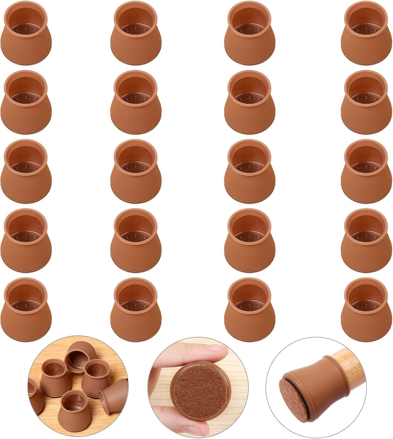 Upgradeezprotekt 24 Pack Chair Leg Floor Protectors With Felt Pads Clear Upgradeezprotekt 24 Pack Chair Leg Floor Protectors With Felt Pads Clear