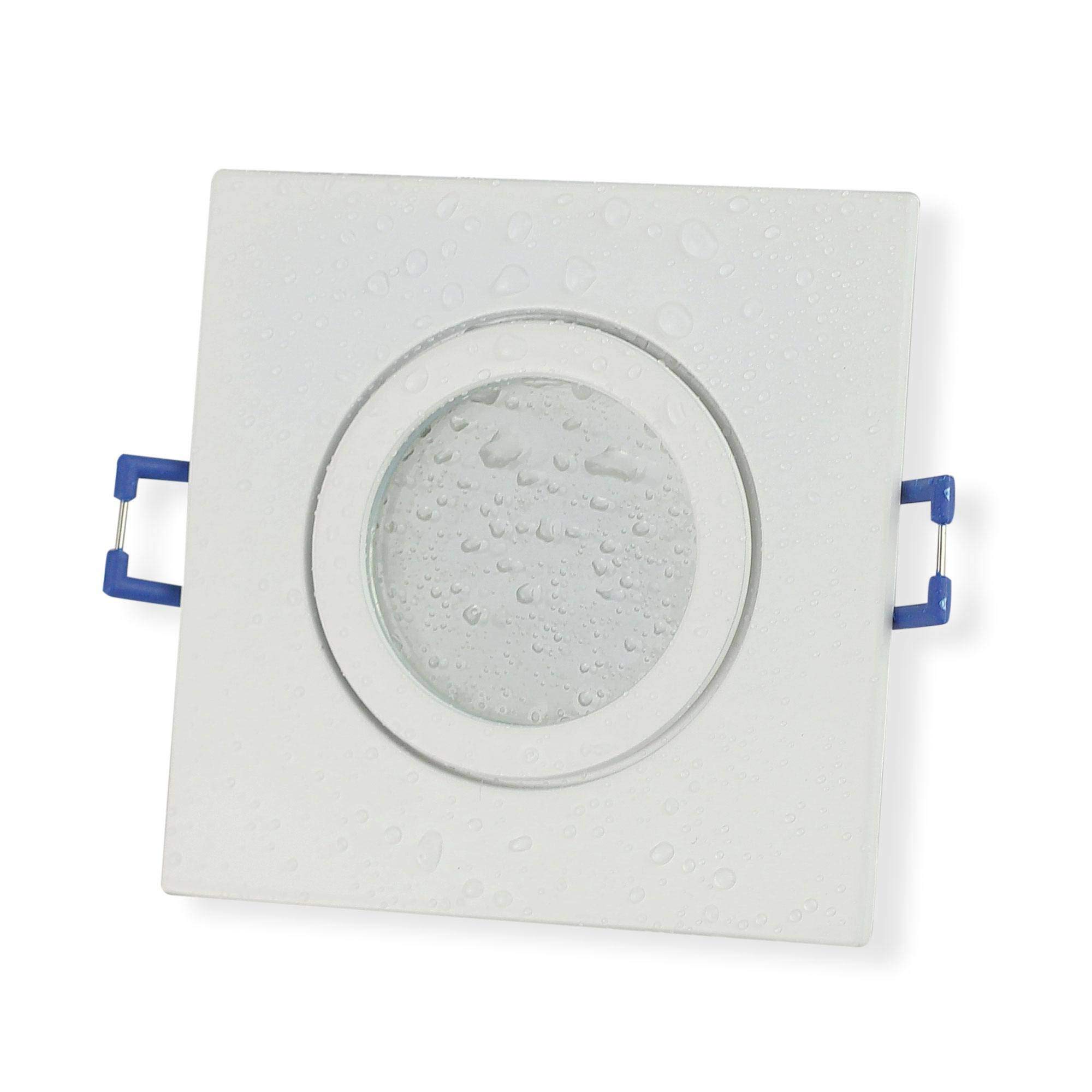 LED Einbaustrahler Eckig IP44 – 5W, Kaltweiß, 12V, Für Bad & Außenbereich, 84x84mm, Mit Milchglas, Einfach Zu Montieren