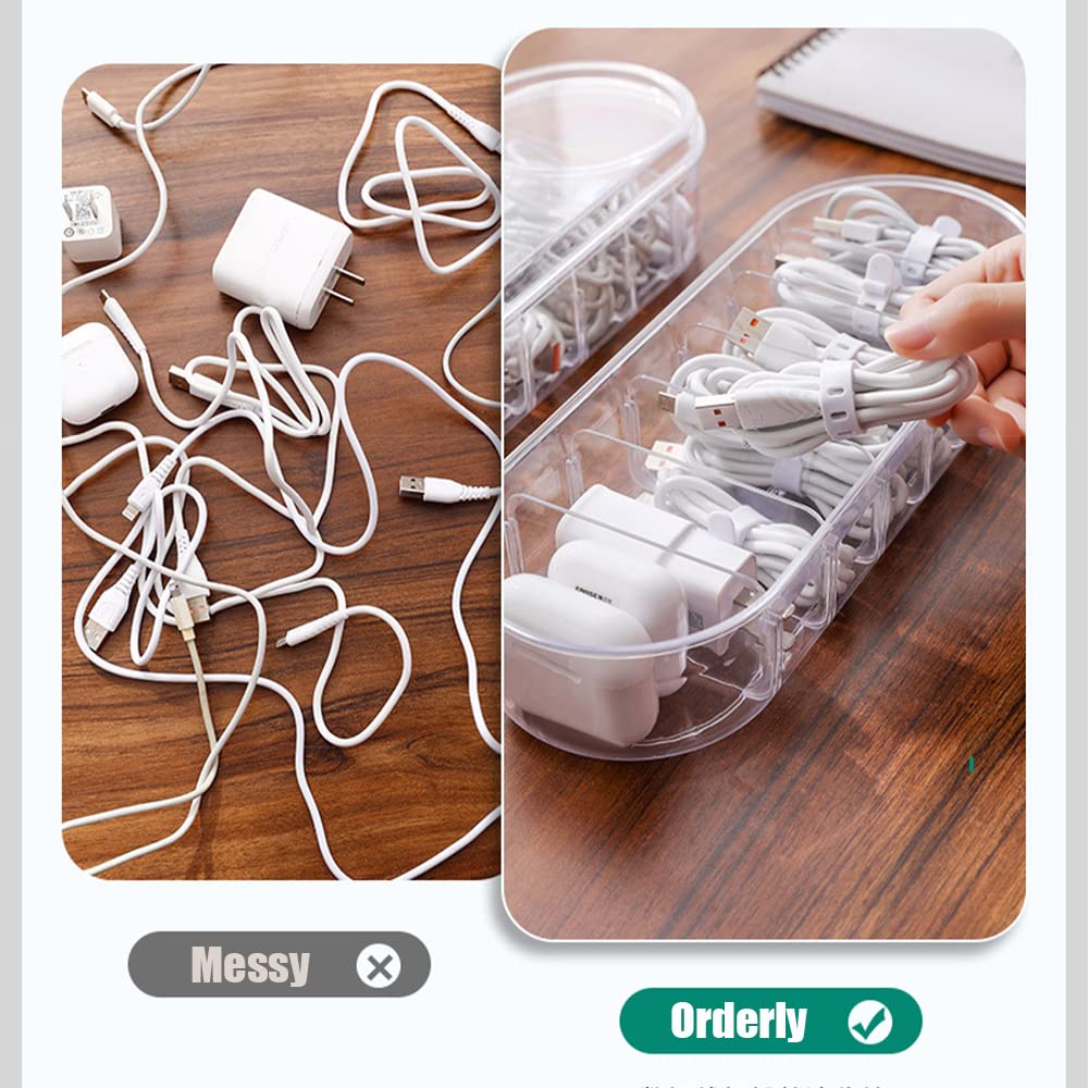 STARRY G Kabel-Organizer-Box Mit Aufbewahrungsfach – Inkl. Aufkleber & Kabelbinder Gegen Kabelchaos