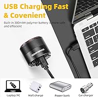 Vista 6 de ROCKBROS Luz trasera de bicicleta, luz trasera de bicicleta recargable, sensor de encendido y apagado automático IPX6, luces traseras impermeables