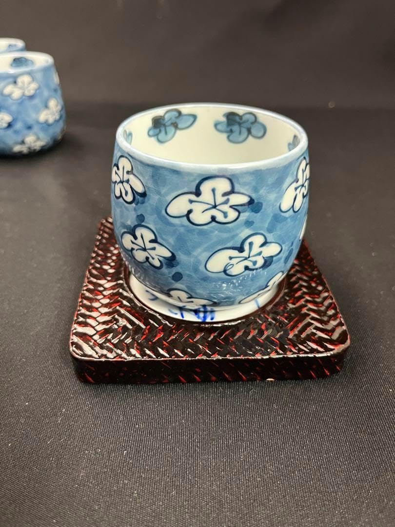 有田焼 源右衛門窯 古染風梅紋 汲み出し 10客 源右衛門窯 古染風