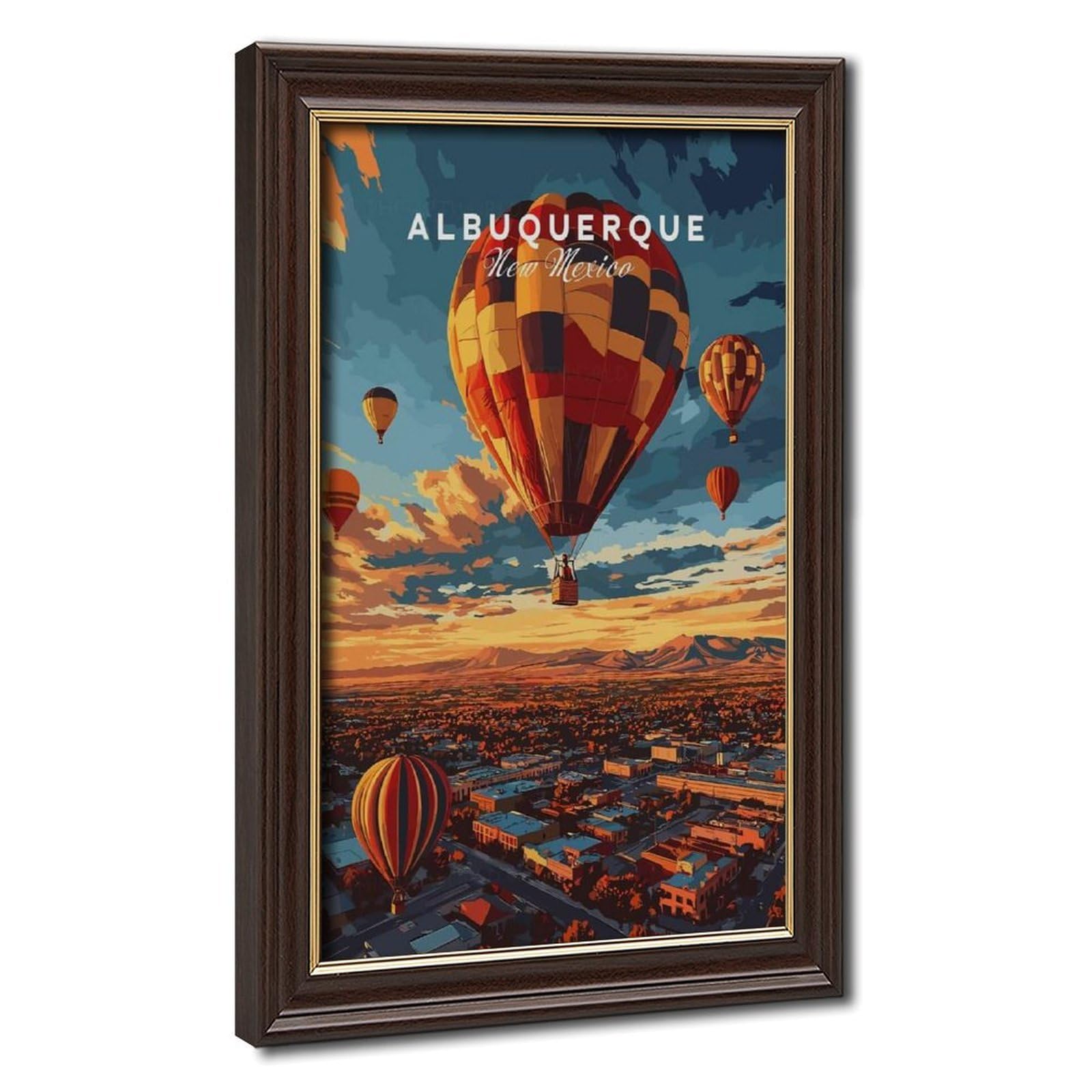 Bareronor Mokume Gane Frame-Style Albuquerque Canvas Poster For Dorm Room Decor Gift