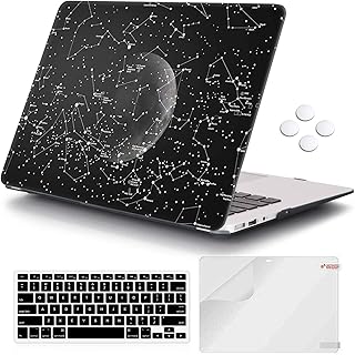 MacBook Air 13 inch Case (Release 2010-2017 Older Version), iCasso Hard Shell Plastic Protective Case & Keyboard Cover Only Compatible MacBook Air 13 Inch Model A1369/A1466 - Moon Constellations
