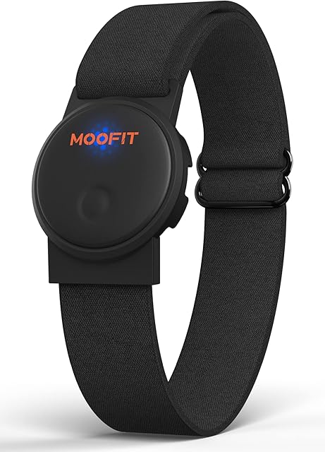 moofit HW401 Heart Rate Monitor Armband, IP67 Waterproof, Support Bluetooth/ANT+, Rechargeable Optical Heart Rate Sensor Bracelet Works with Wahoo, Zwift, Strava, Elite HRV