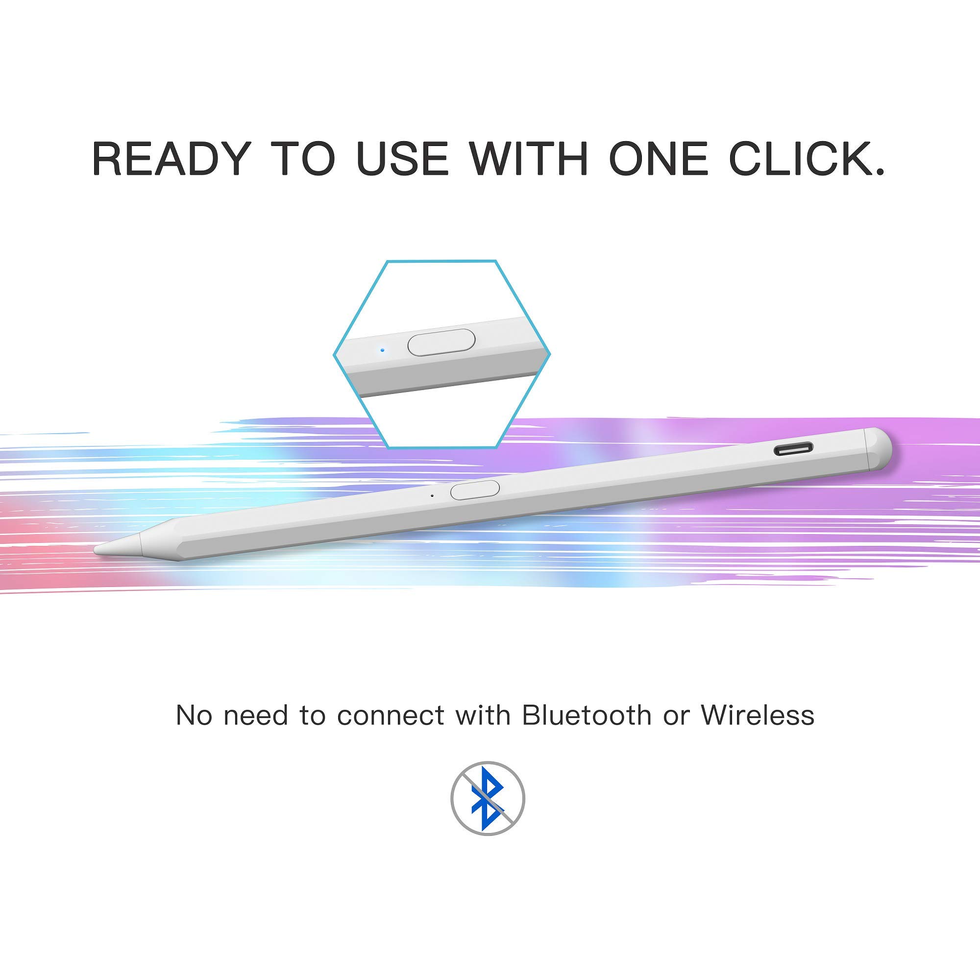 Con Tilt Sensitivity e Palm Rejection Penna Stilo,stylus per Apple iPad (2018 e oltre) 6/7/8/9a generazione, iPad Pro 11 /Pro 12.9 (3a/4a/5a), Air 3/4/5, Mini 5/6,Scrittura/Disegno iPad Pencil Pen