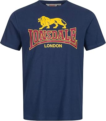 Lonsdale Mens T-Shirt Classic Logo Lion 100% Cotton Regular Fit