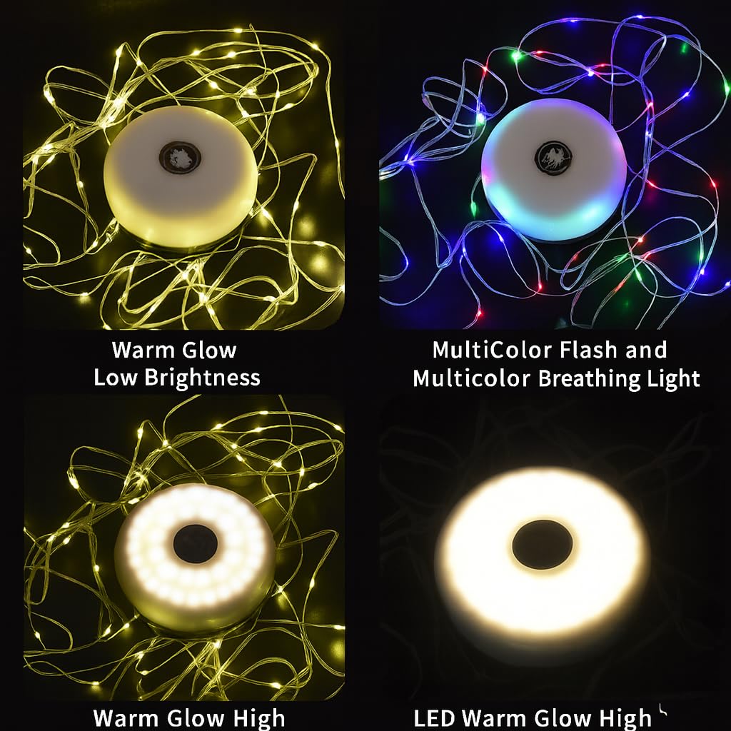 WITFAMILY 10M Solar Camping String Light, Waterproof Portable Outdoor String Light with 8 Lighting Modes - Image 2