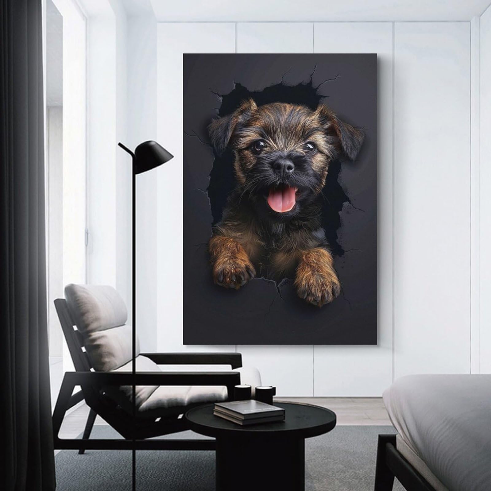 Junmoney Border Terrier(2) Hanging Wall Art 20x30inch(50x75cm), for New Homes, Bedrooms Or Workspaces, Thoughtful Wall Decor for Art Lovers