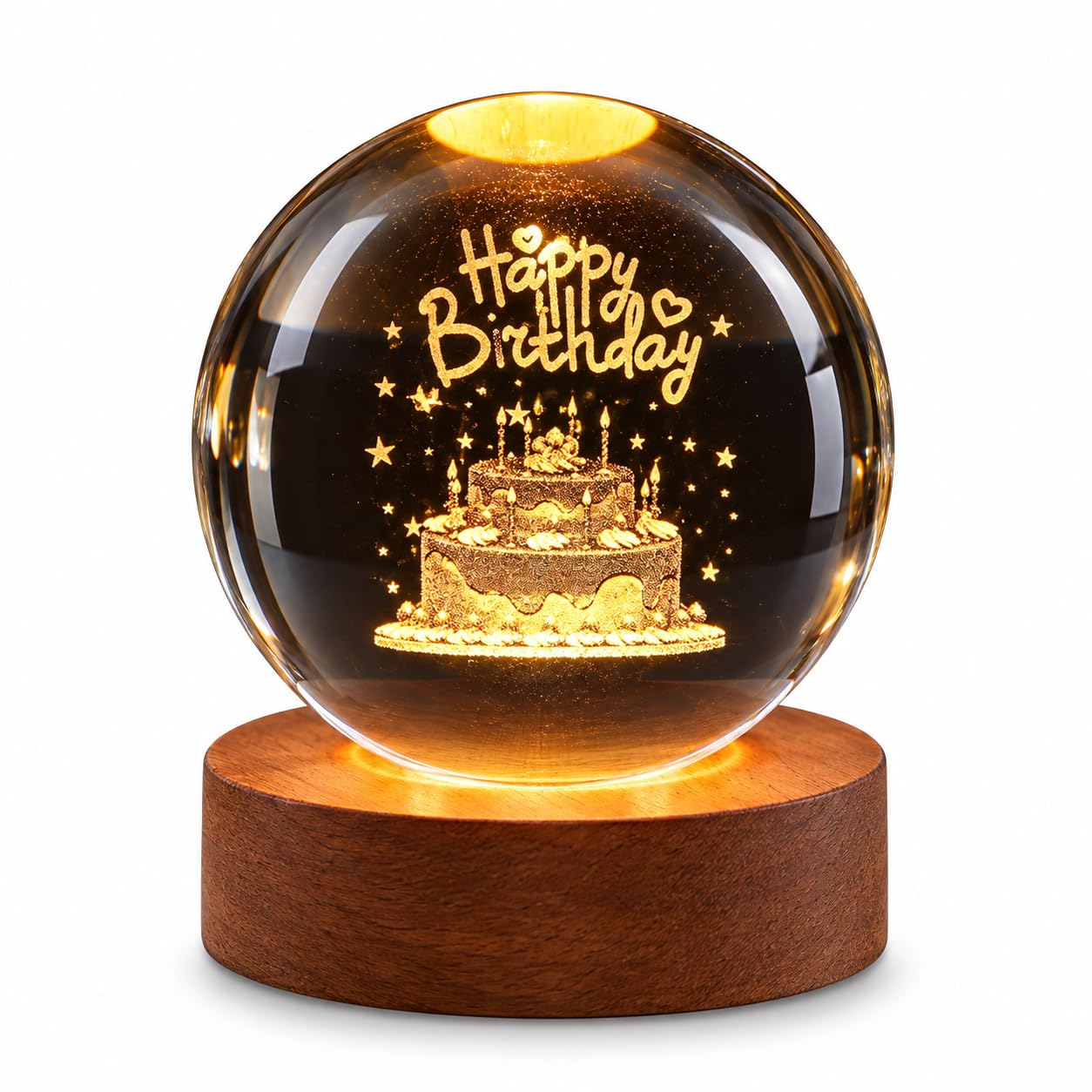 Meditating Hanuman Crystal Ball Lamp - USB LED -16