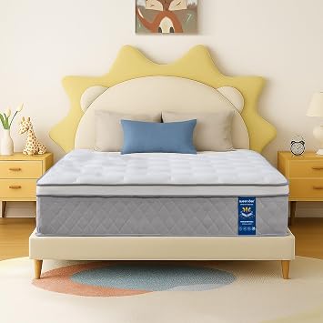 QUEEN ROSE Twin Mattress, 12 Inch Hybrid Mattress in a Box, 365 Night Trial, Upgraded Lumbar & Shoulder Support, Hotel Luxury, Pain Relief-Individual Pocket Spring Cooling Sleep, Fiberglass Free