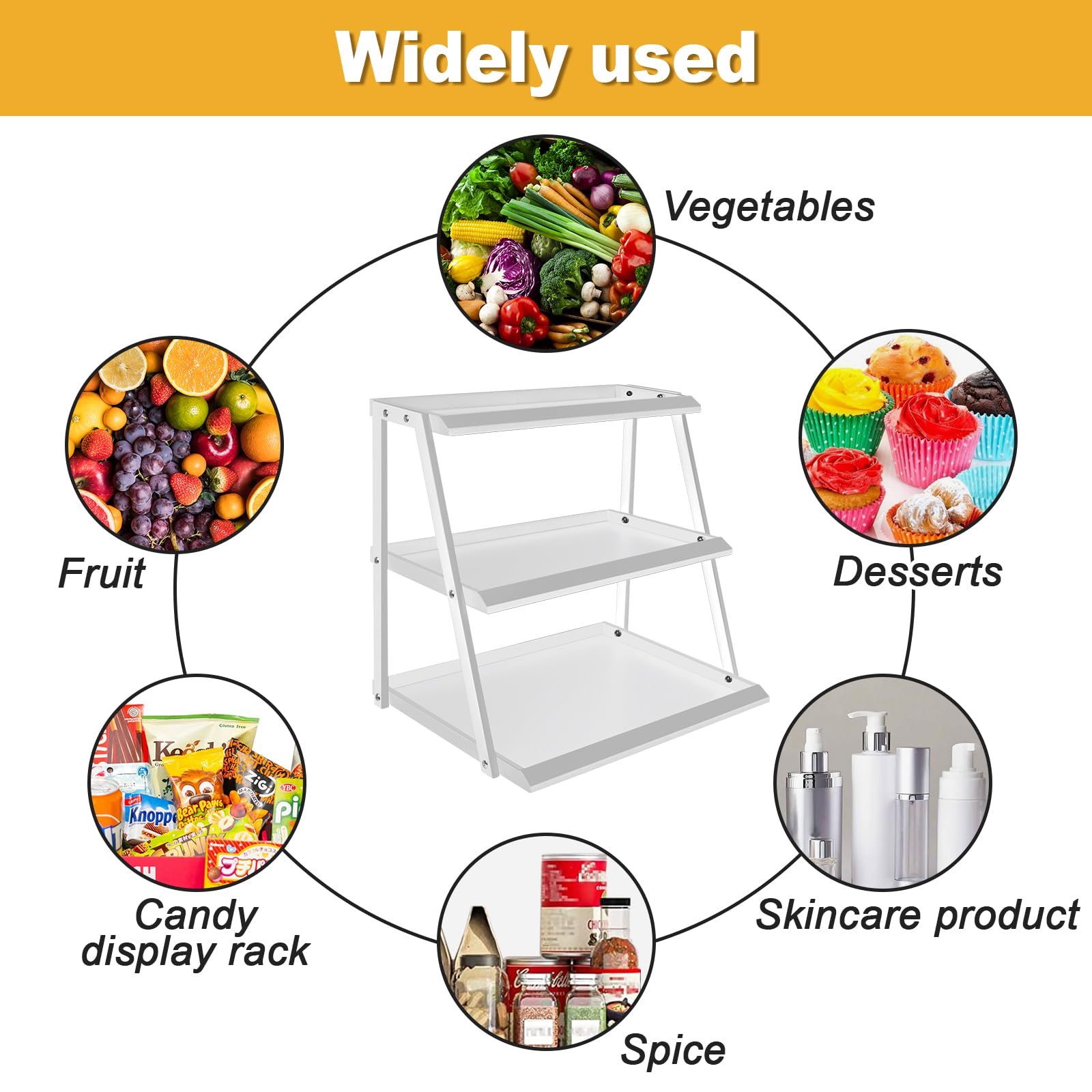 Stone Candy Display Rack Tiered Shelf For Treats And Display Metal Snack Organizer Countertop ...