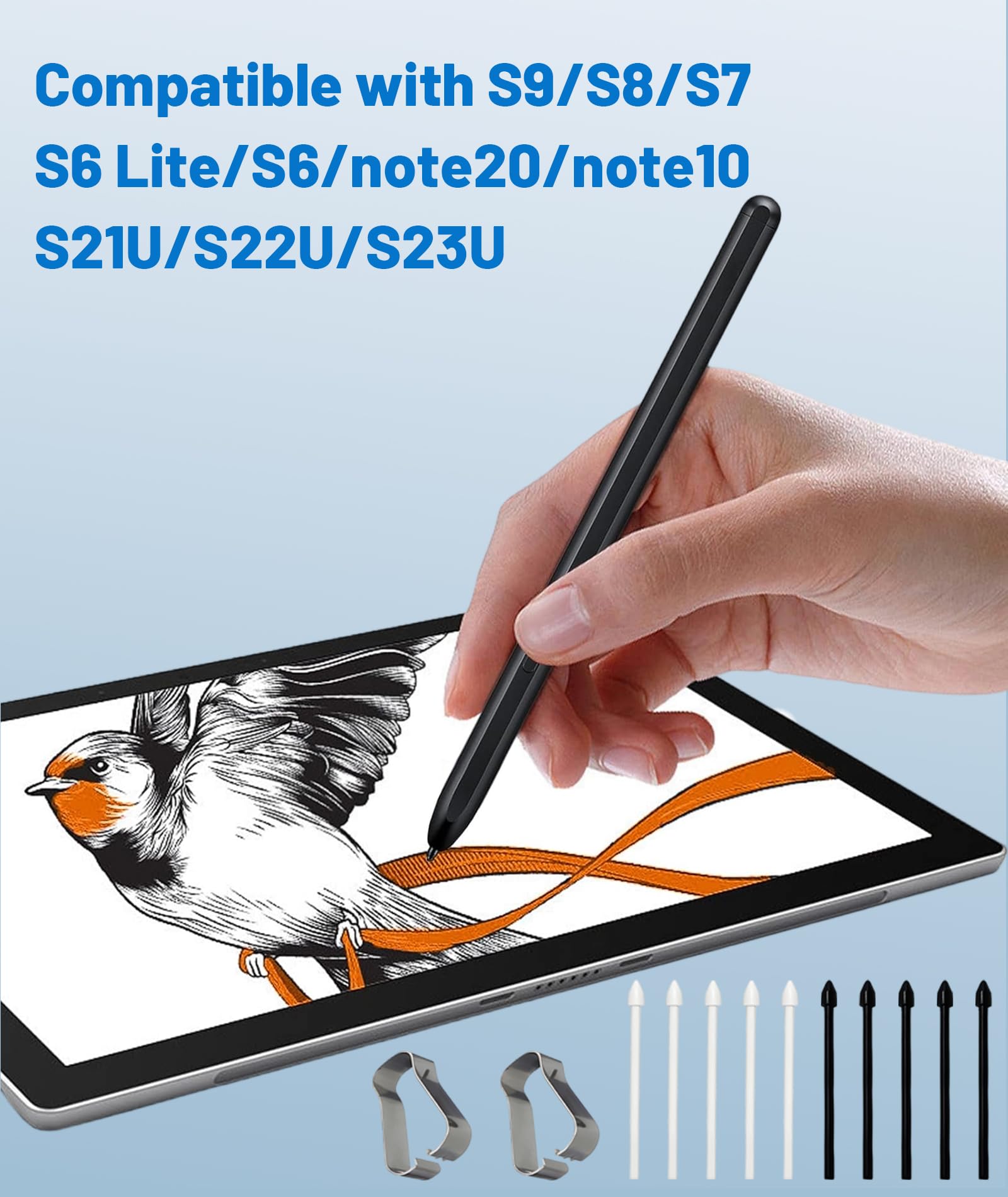 10 Pcs Touch Stylus Pen Tip Nib Suitable for Samsung S9/S8/S7/S6 Lite Handwriting Pen Core, Note 10/20 Touch Pen Replacement Tip (Black and White, Stylus Pen Not Included) — Amazon image 6