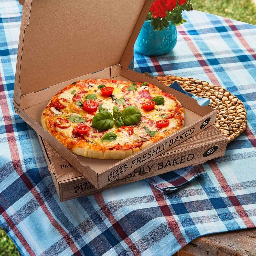 100 Pizzakarton aus Mikrowellpappe mit neutralem Motiv 36 x 36 x 4 cm