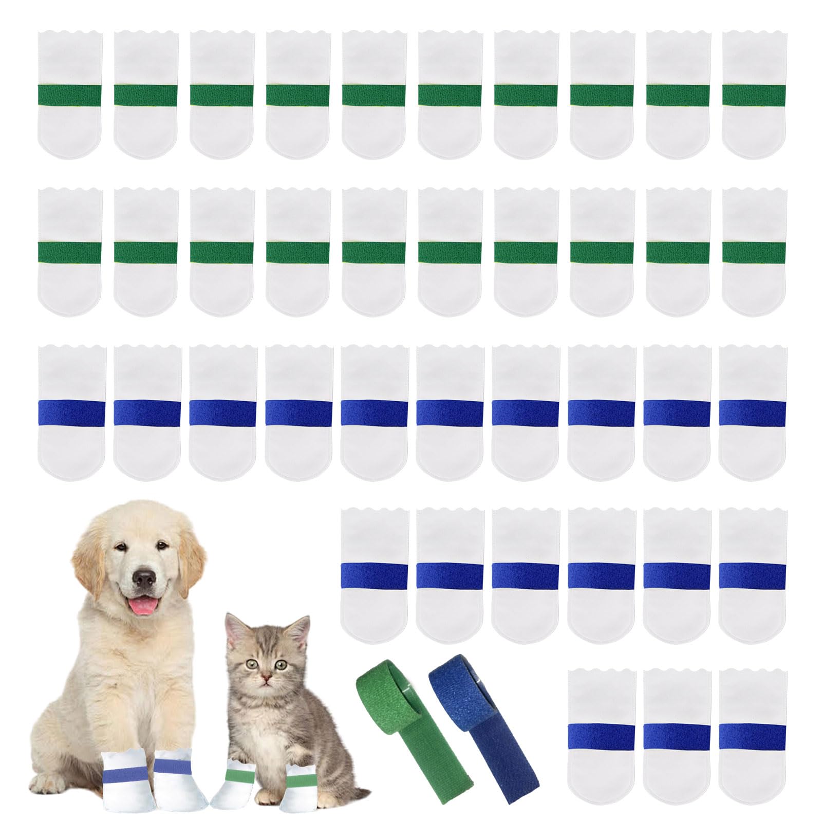 Scarpe Usa E Getta Per Cani - 45 Pezzi Con Bendaggio Autoadesivo, Per Proteggere Zampe, Interni Ed Esterni