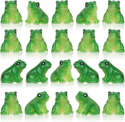 BENOSPACE 40 piezas de mini ranas de resina, pequeñas figuras en miniatura de rana verde, lindos animales, modelo en miniatura, paisaje de musgo,