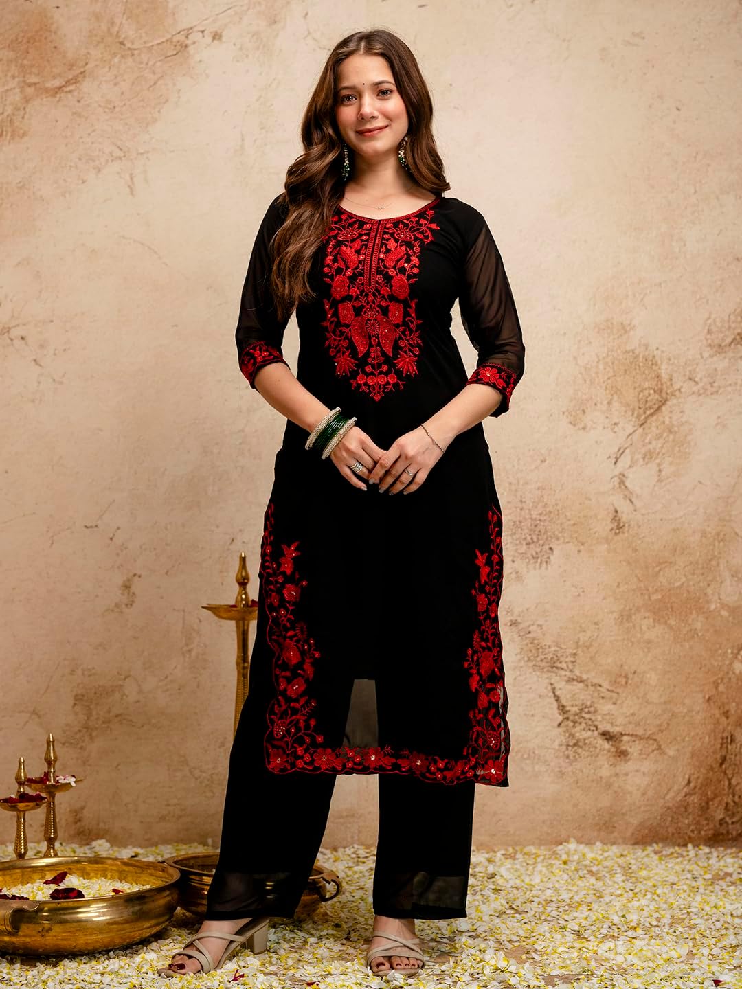 Premium Ethnic Outfit Salwar Suit Set Designer Embroidery Celebration Wear