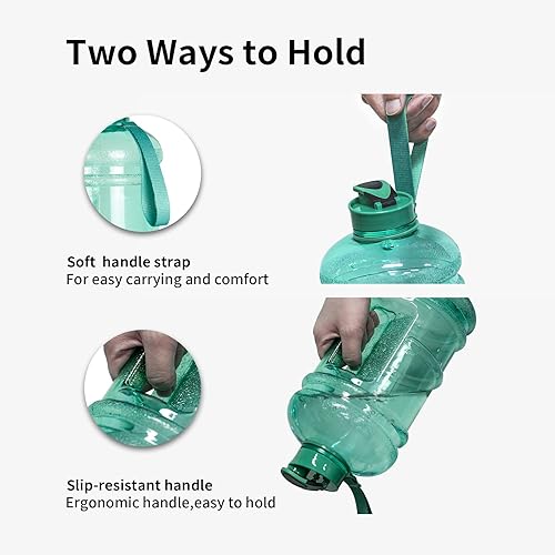 Miniatura 5 de TOOFEEL Botellas de agua de 2 litros, botella de agua grande 100% a prueba de fugas, botella de agua grande de más de 64 onzas con volumen visible