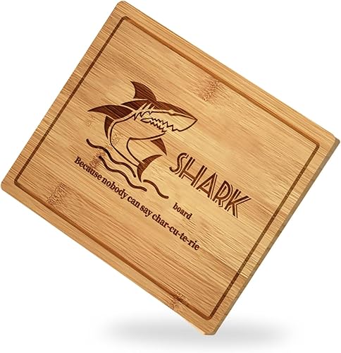 Shark Cootie Charcuterie Board,Personalized Charcuterie Board,Laser Engraved Bamboo Cutting Board,Funny Charcuterie Board for Meat and Cheese (E, 13)