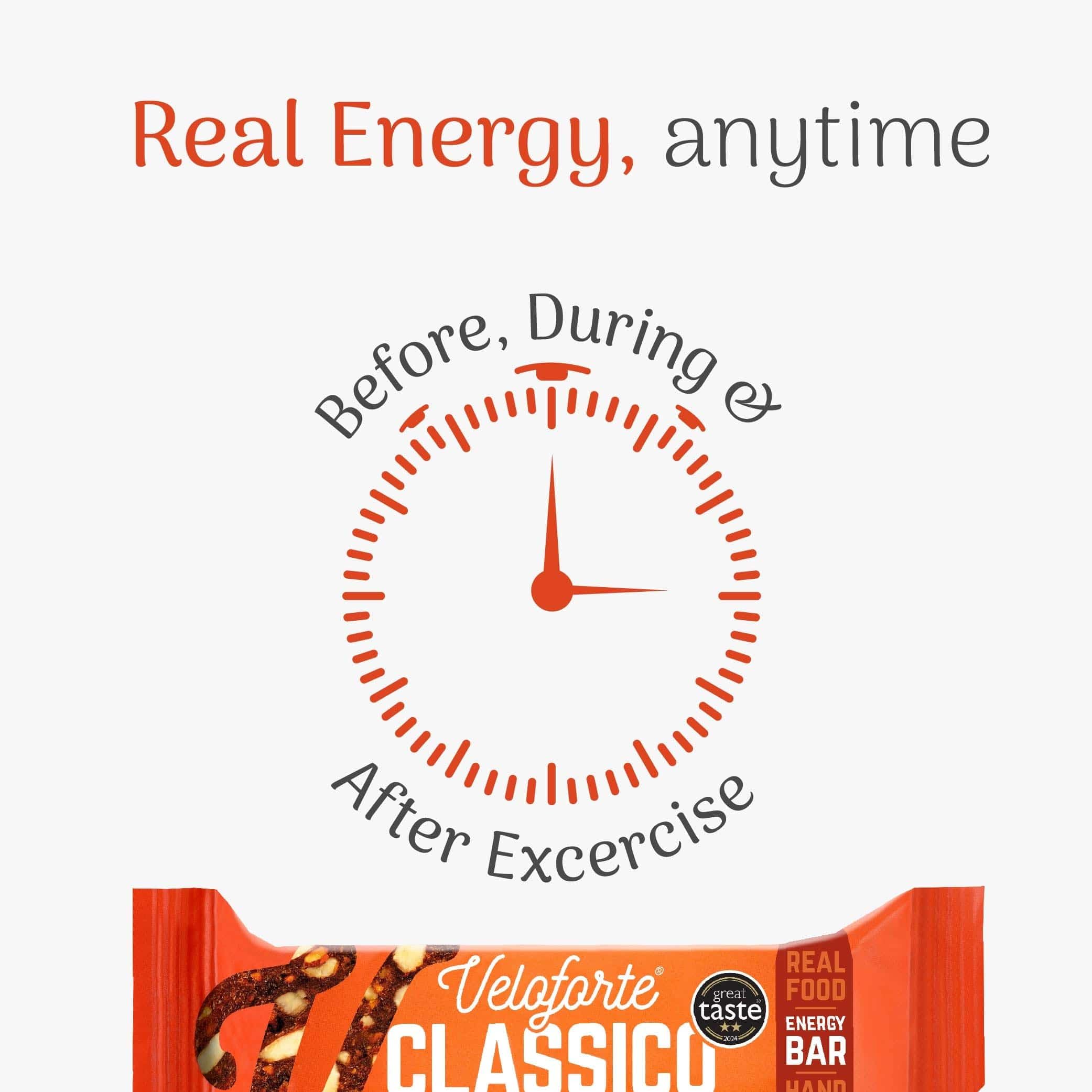 Veloforte Classico Energy Bar – Agrumes et amandes, lauréat de 2 prix excellent goût – Performance sportive saine 100 % naturelle, sans gluten et à base de plantes (24 bars)