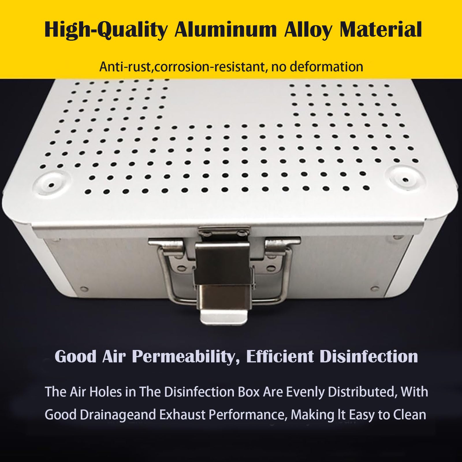 Instrumento Quirúrgico Médico Instrumentos Caja De Desinfección De Aleación De Aluminio Caja De Esterilización De Instrumentos Alta Temperatura Y Alta Presión 42.5x28.5x9cm