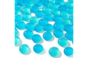 FUTUREPLUSX 1LB Frosted Flat Glass Marbles - Blue Gems Colored Glass Beads...