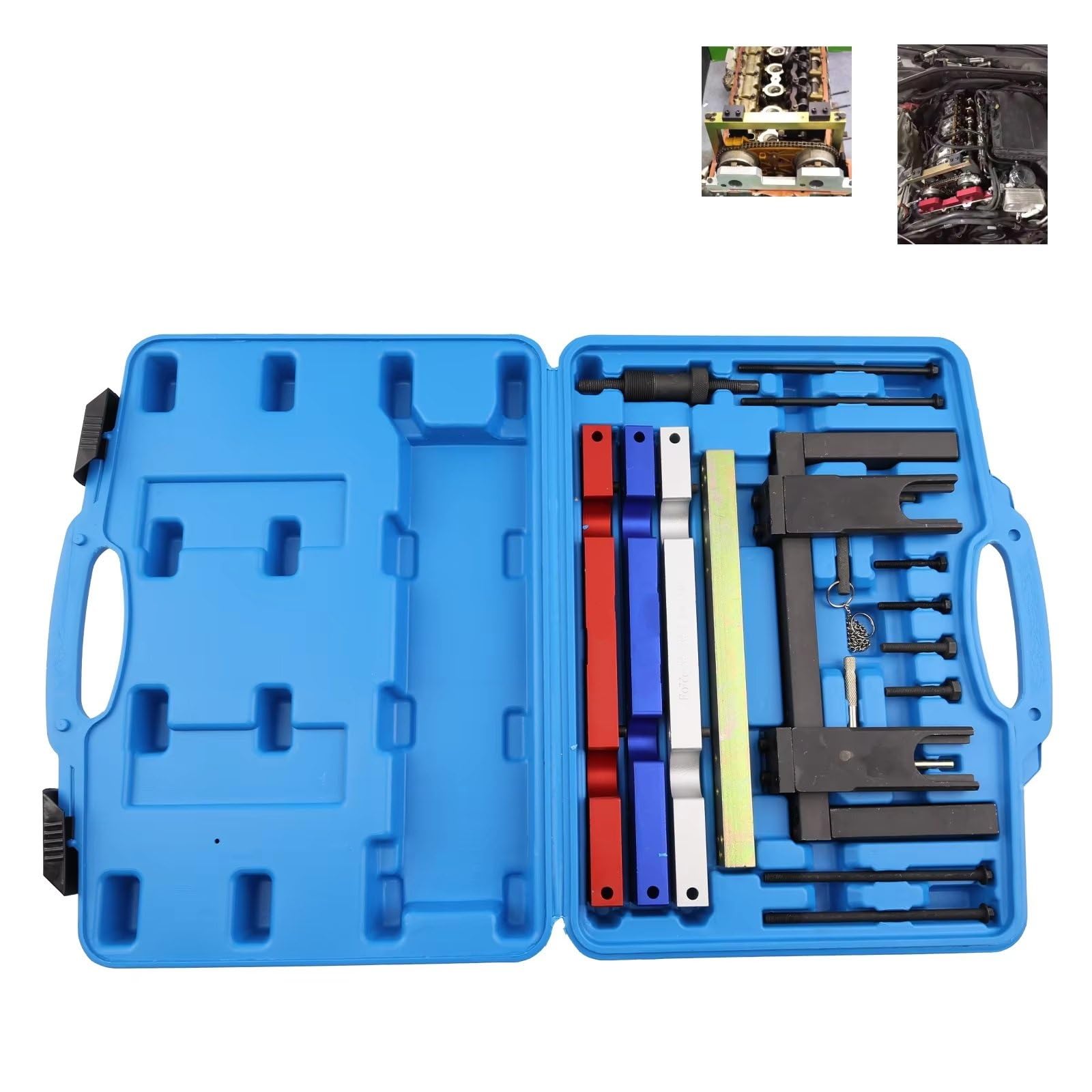 Compatibile Con Bmw Per E60 Per E61 Per 523i Motore Auto Doppio Tendicatena Albero Camme Puleggia Strumento Blocco Rivestimento Interno Automatico OEM:N52B30 Kit Attrezzi Per Fasatura