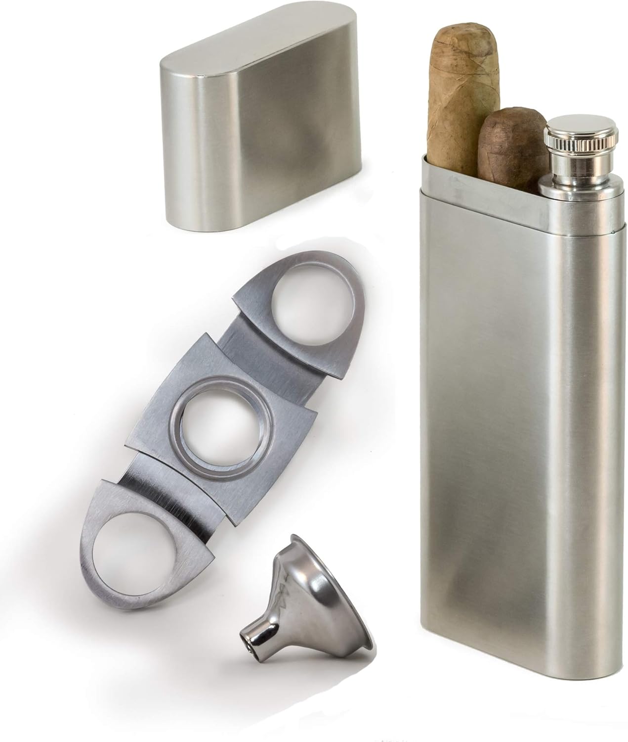 Perfect Pregame Cigar Flask Gift Set 2 Cigar Holder and