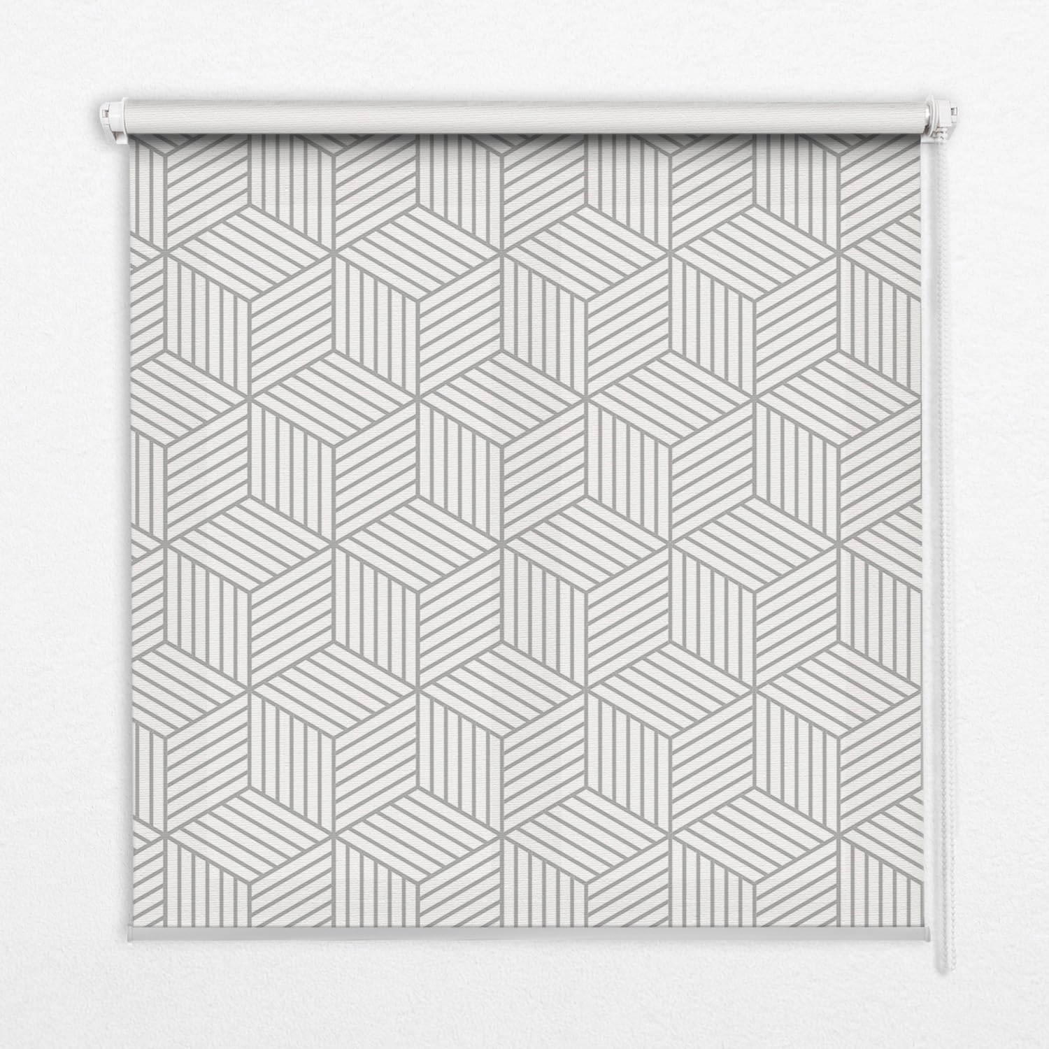 Store enrouleur sans perçage 60x180cm Tulup rideau occultant intérieur cubes 3D
