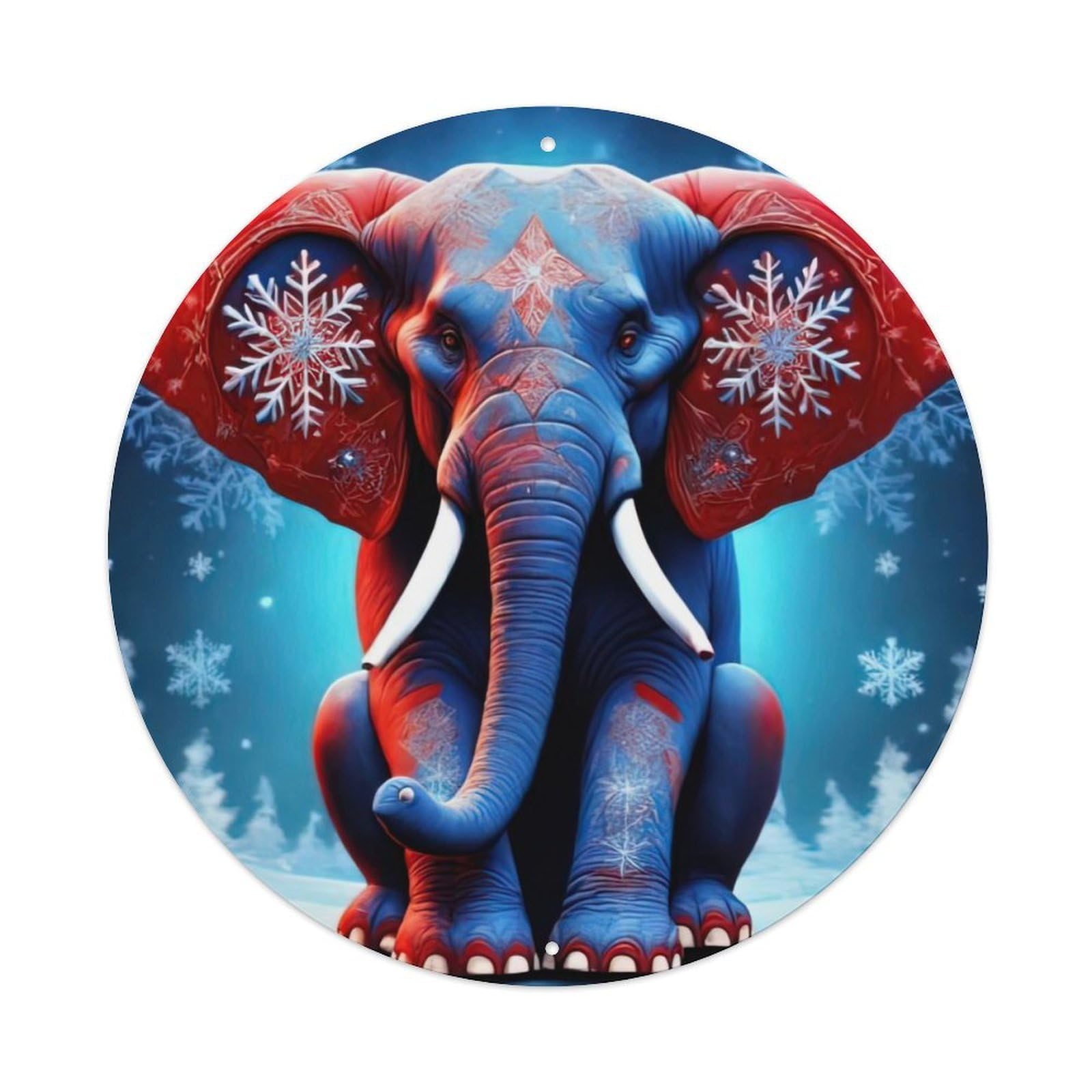 Animal Artwork Sitting Elephant Vintage Metal Tin Sign Plaque Wall Decor for Cafe, Club Bar, Office, Garden Metal Poster 8x8Inch