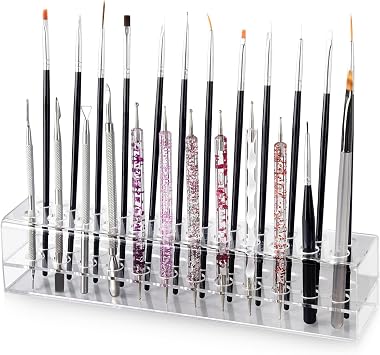 Nail Art Tool Organizer, Nail Brush Holder, Nail Technician Gifts, Storage for Storing Pro Beauty Finger Nailcare Art Kit Tools Makeup Display Case Refillable Container Holder Organization