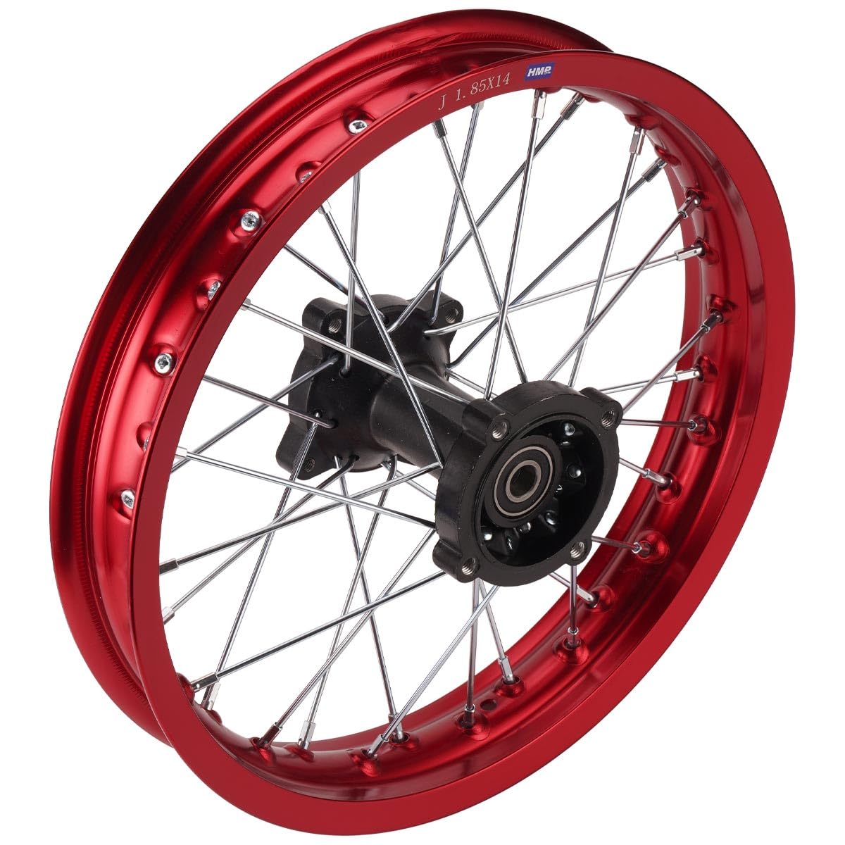 Llanta de aluminio anodizado, 14 pulgadas, trasera roja, 15 mm, tipo 2 Pit Dirt Bike Cross