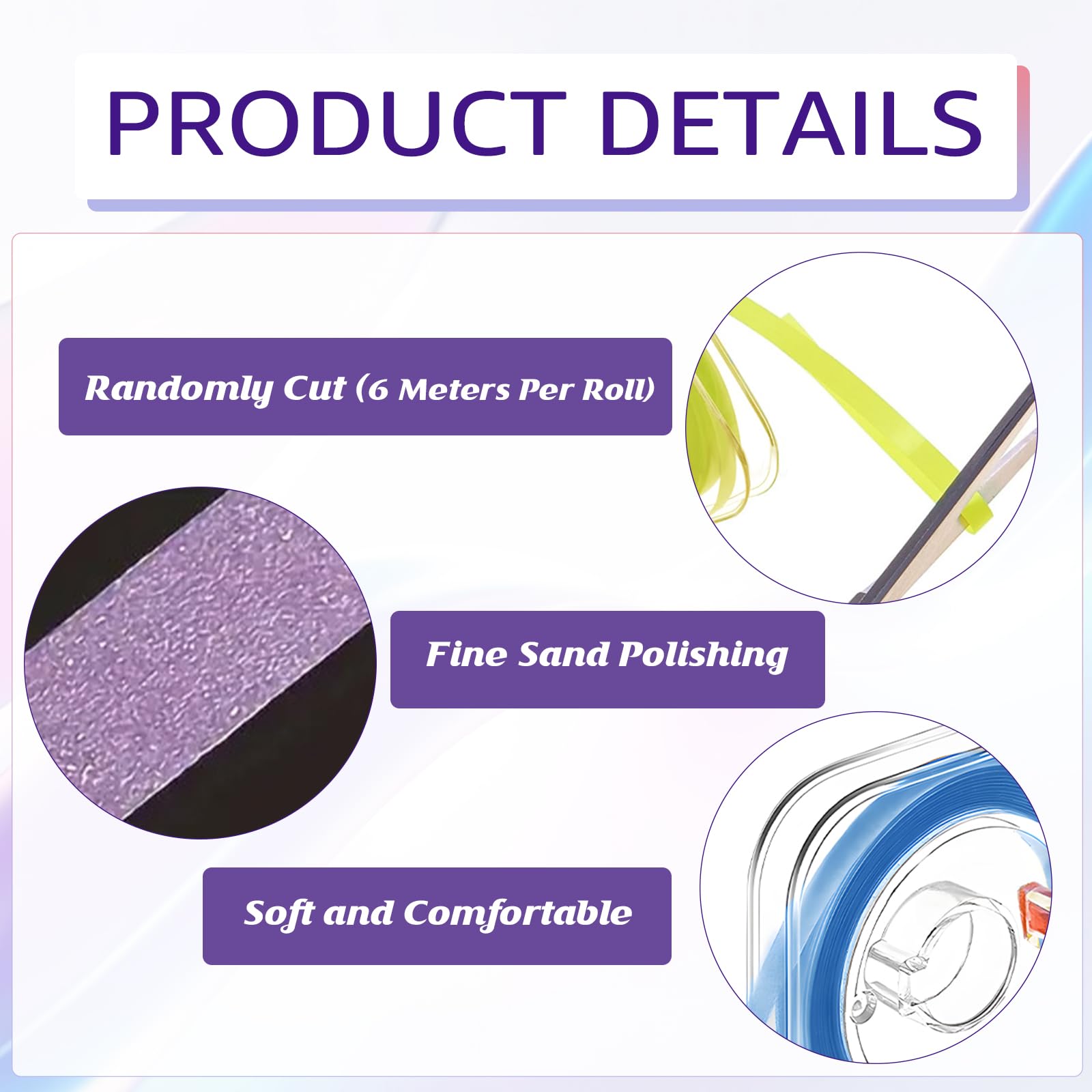 Papel abrasivo dental 3 bandas de pulido 20 30 50 μm 4 mm x 6 M para espacios intermedios