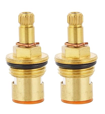 IMPODA Ceramic Regular Light Size 1/2 Inch Spare Part for Taps Repairing/Spindle Disc Tap Inner Fitting Cartridge/Quarter Turn - Set of 2, Golden