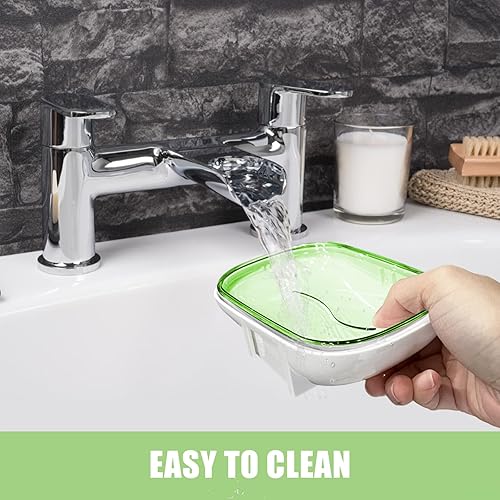 Miniatura 5 de Jabonera de 2 piezas de alta calidad, elegante e impermeable para montar en la pared, con diseño de drenaje, mejora la decoración de tu baño,