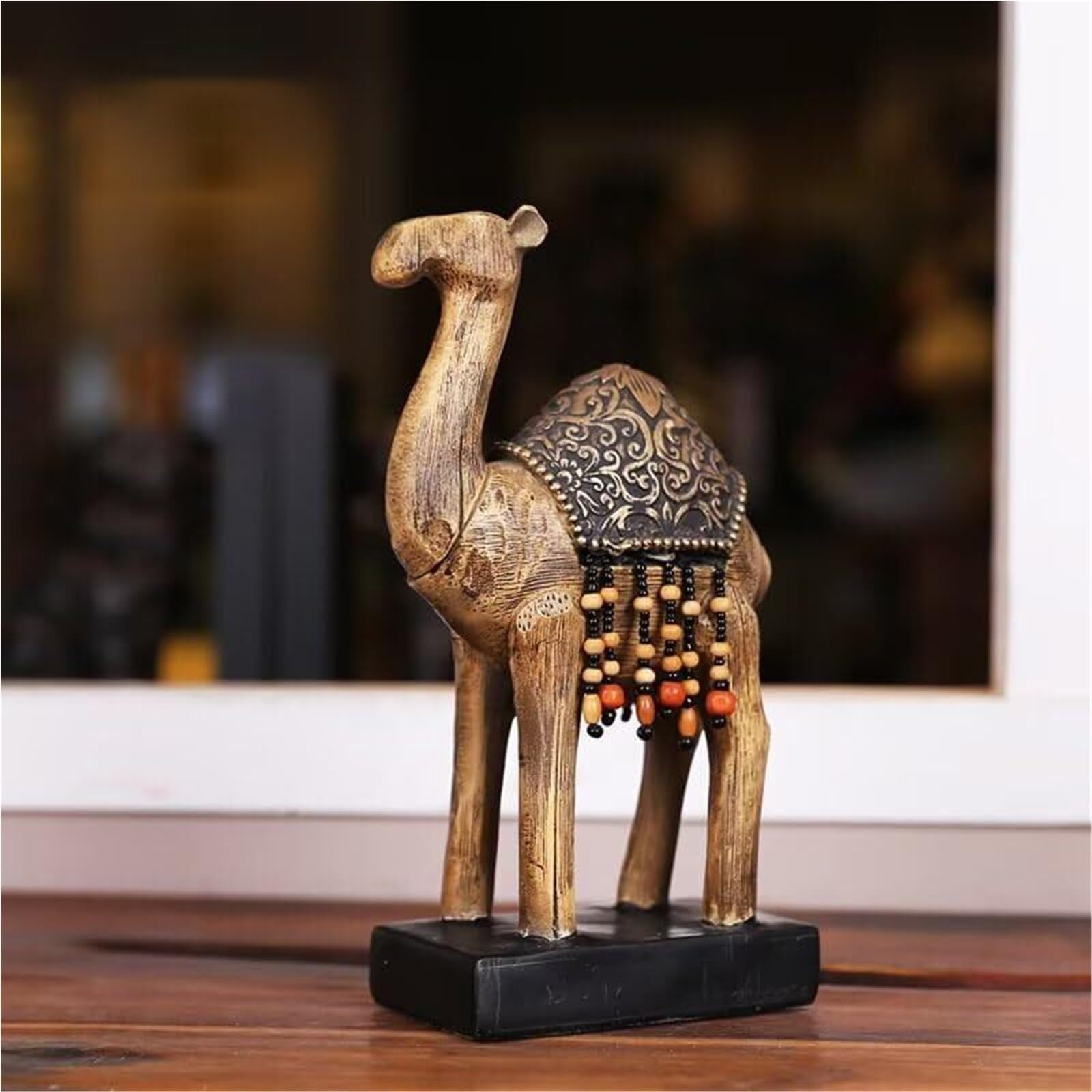 Regalos de cumpleaños Estatua de Resina, Figura Camello, 4,92x2,48x8,66 Pulgadas, Adorno Figuras Animales del Desierto Esculturas y decoración para el hogar(M)