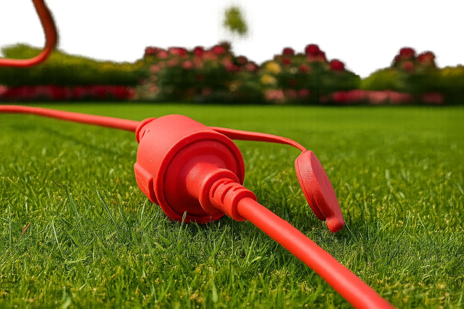 as - Schwabe alargador de Cables 40 m H07RN-F 3G1,5 - Cable de extensión 230 V / 16 A / 3.500 W - con Tapa de protección - Resistente al Polvo y a Las Salpicaduras IP44 - Rojo, 60374